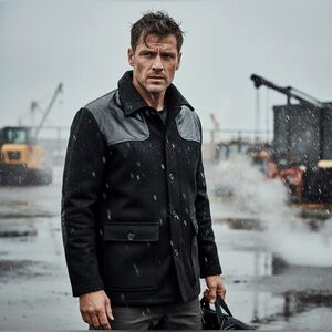 Donkey Jacket Mens Vintage Skinhead Heavy Duty Wool Mix Jacket Coat Size S